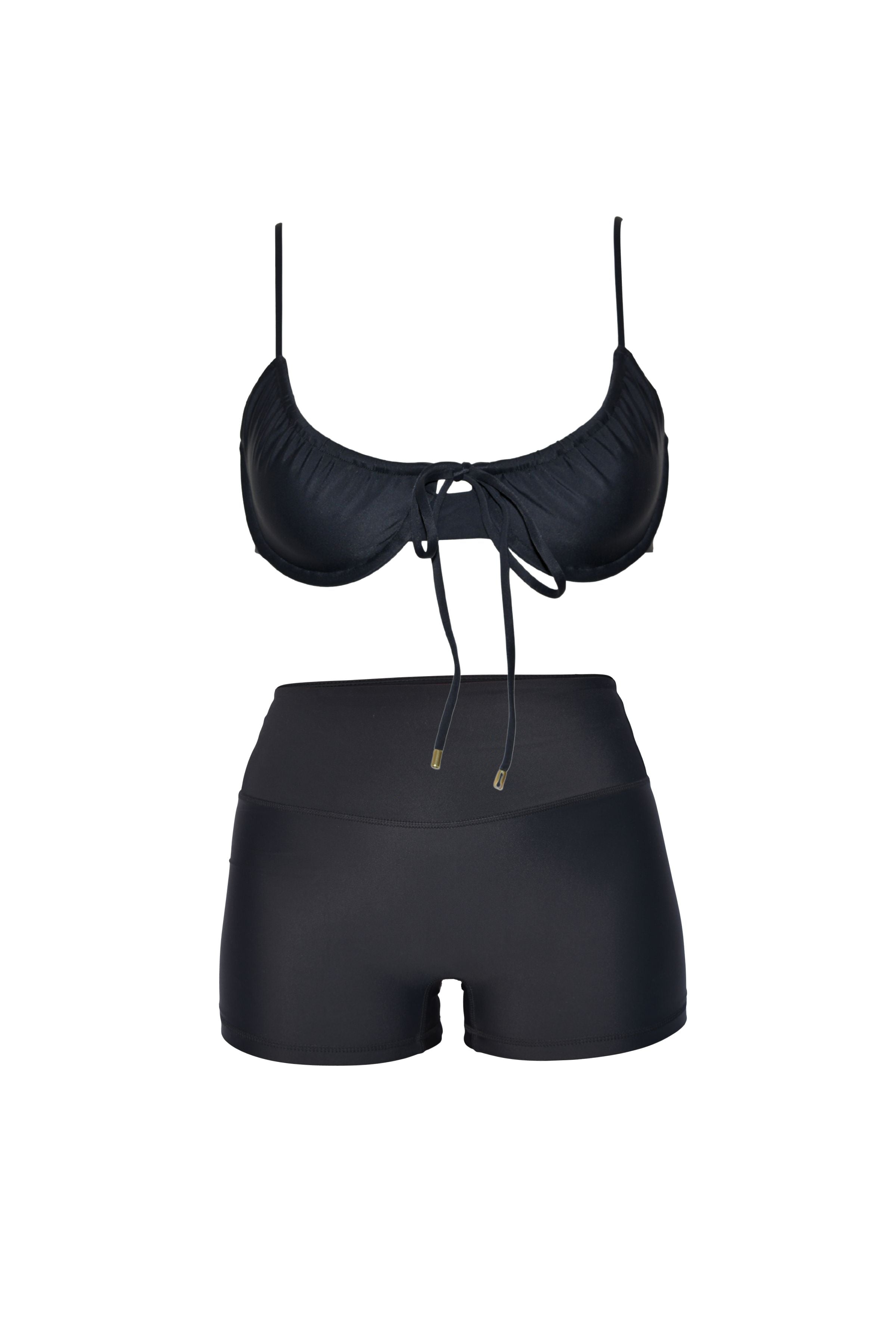 andavi black underwire bikini top and swim shorts bundle