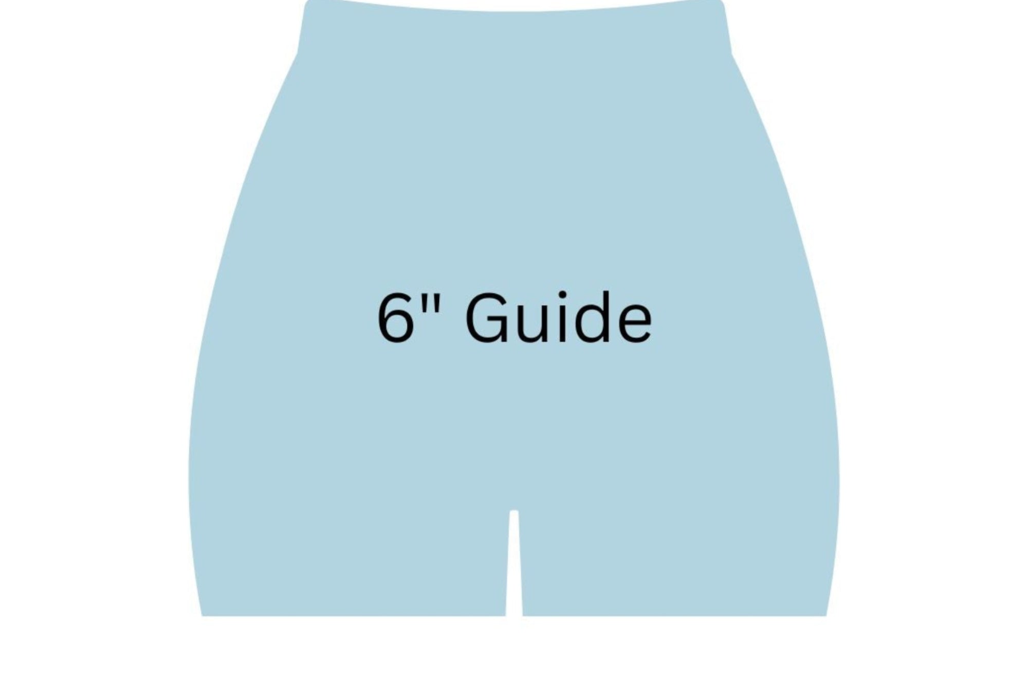 Light blue skirt with '6" Guide' text on a white background
