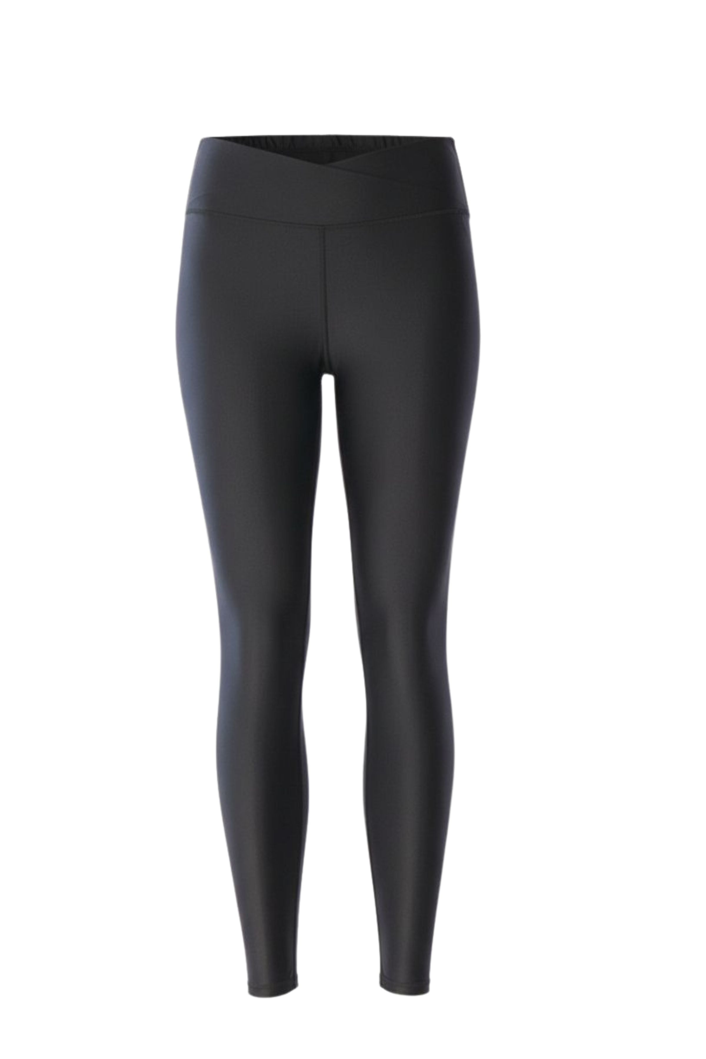 Black swim leggings on a white background