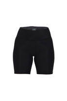 Black athletic shorts on a white background