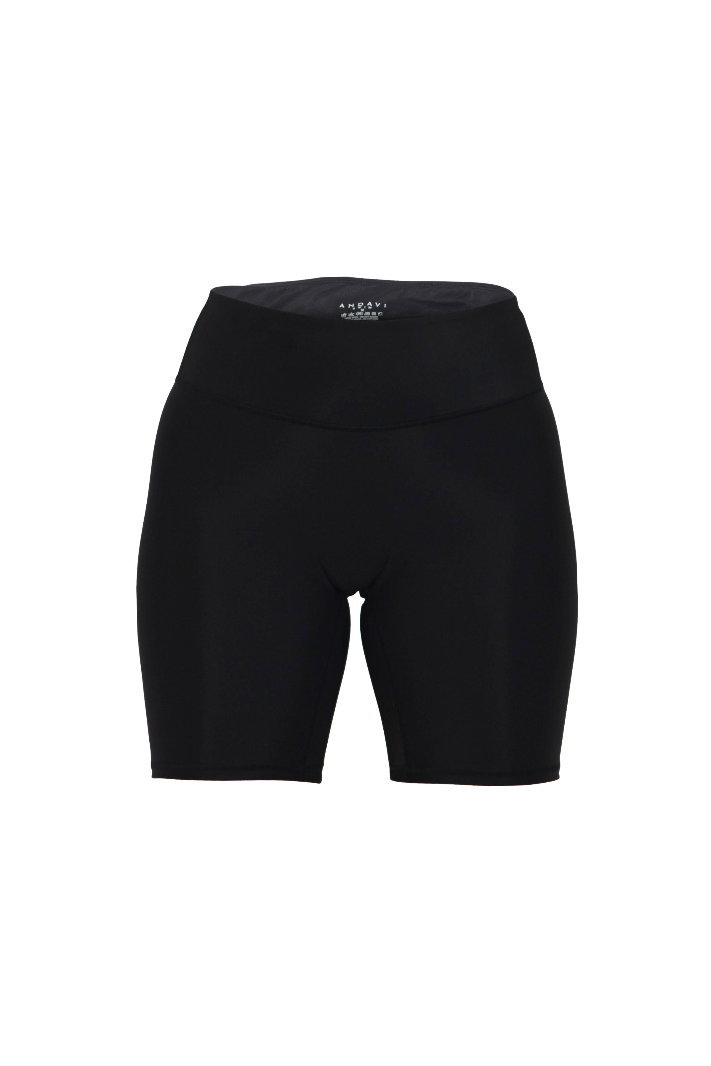 Black athletic shorts on a white background