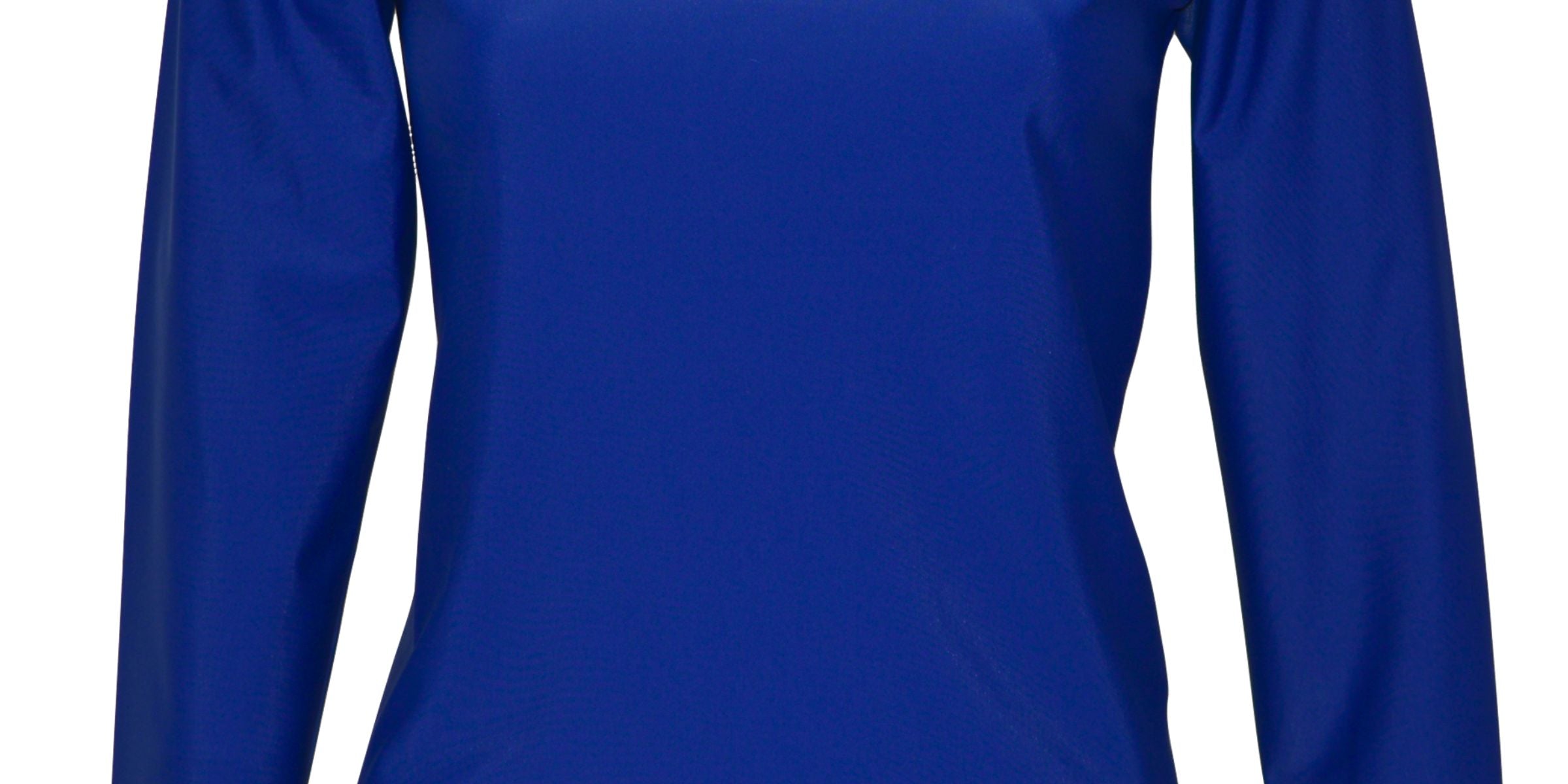 Blue long-sleeve shirt with 'ANDAVI' branding on a white background