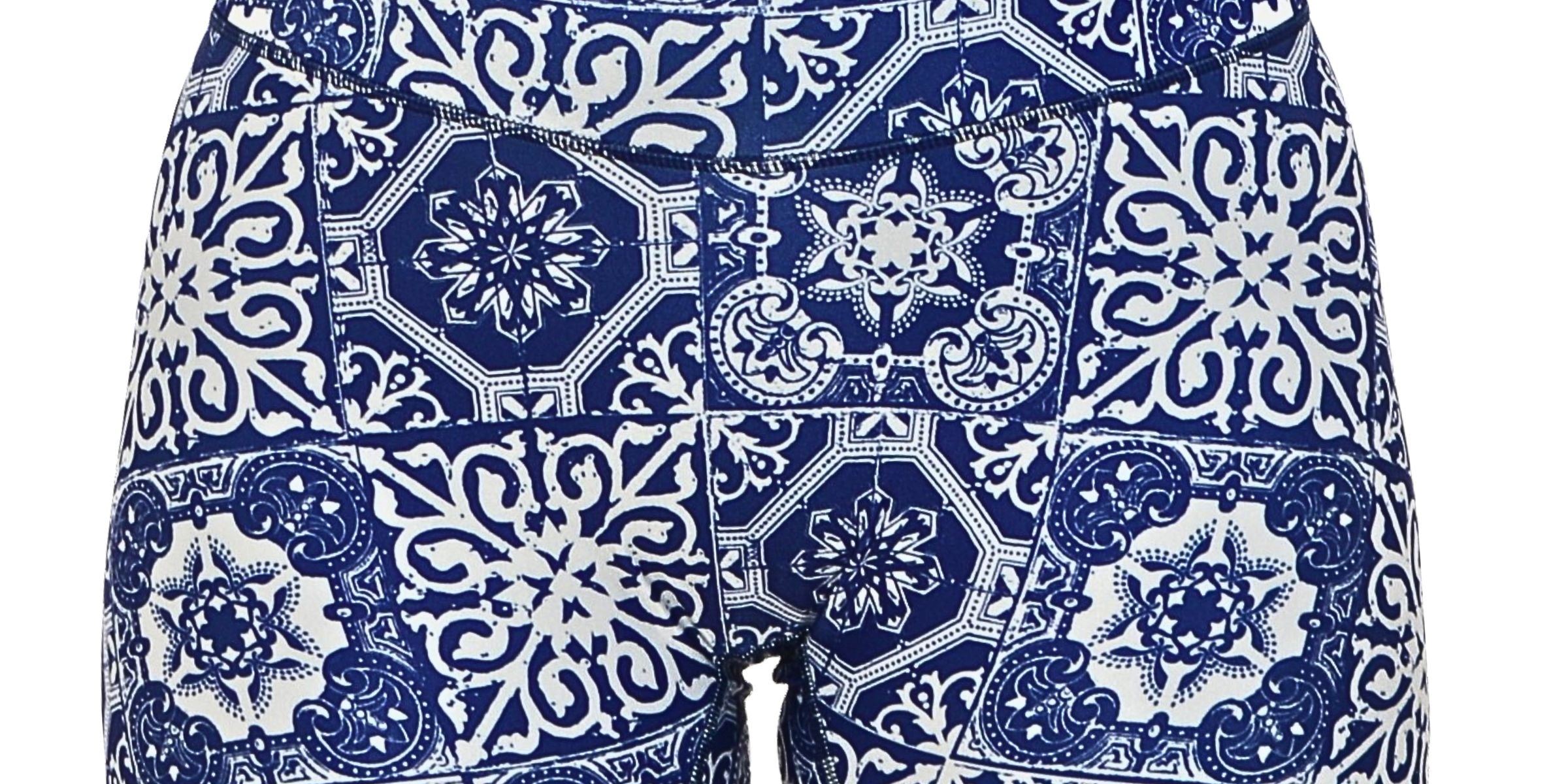 sample andavi navy blue and white geometric compression swim short