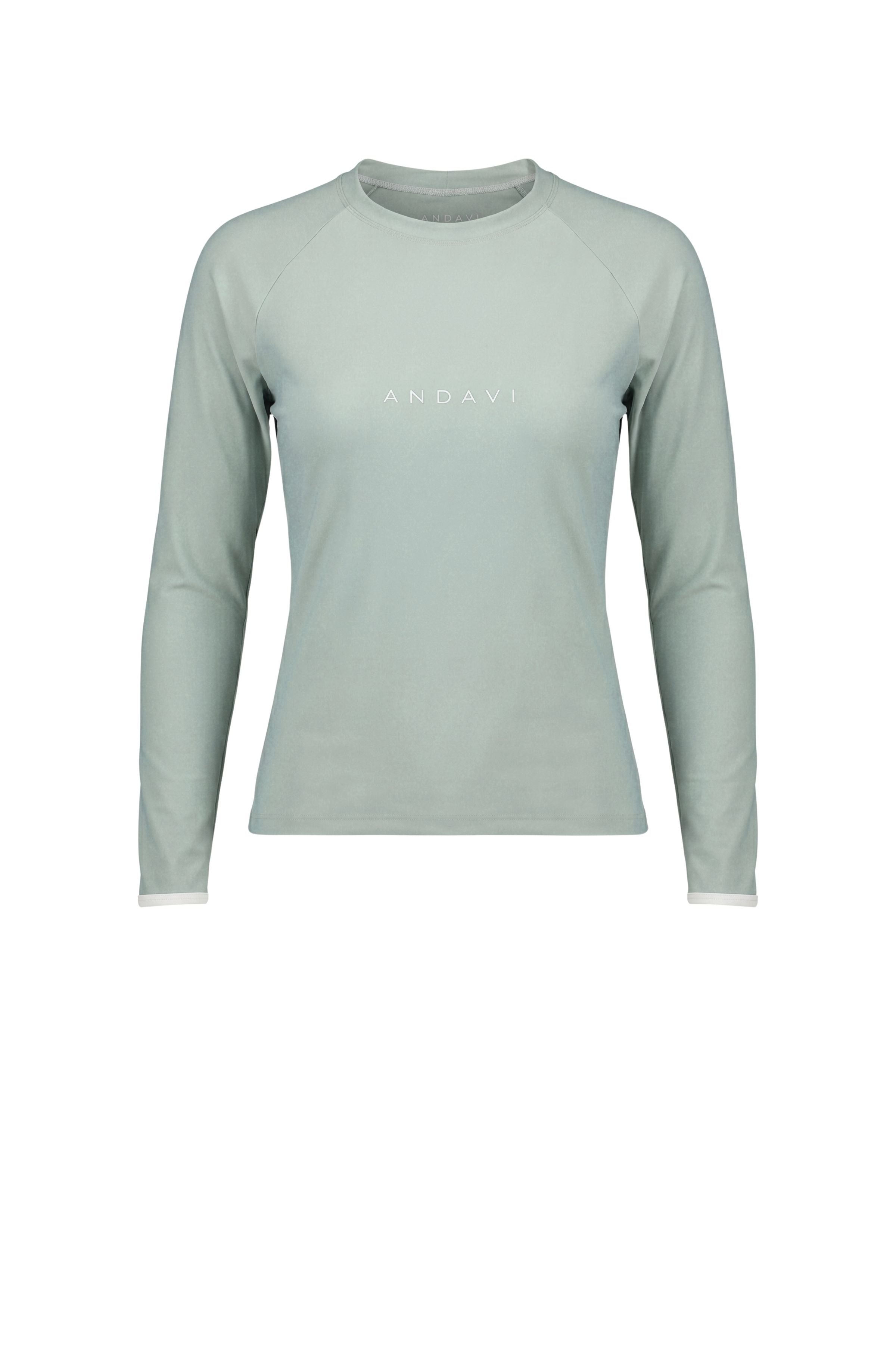 Light gray long-sleeve shirt with 'Kari Traa' logo on a white background