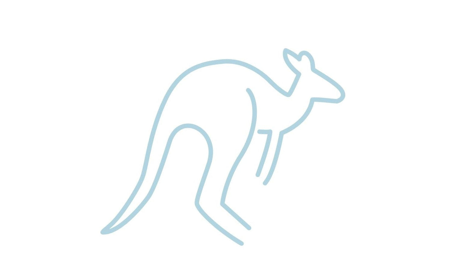Outline of a kangaroo with 'MADE IN AUSTRALIA' text on a white background