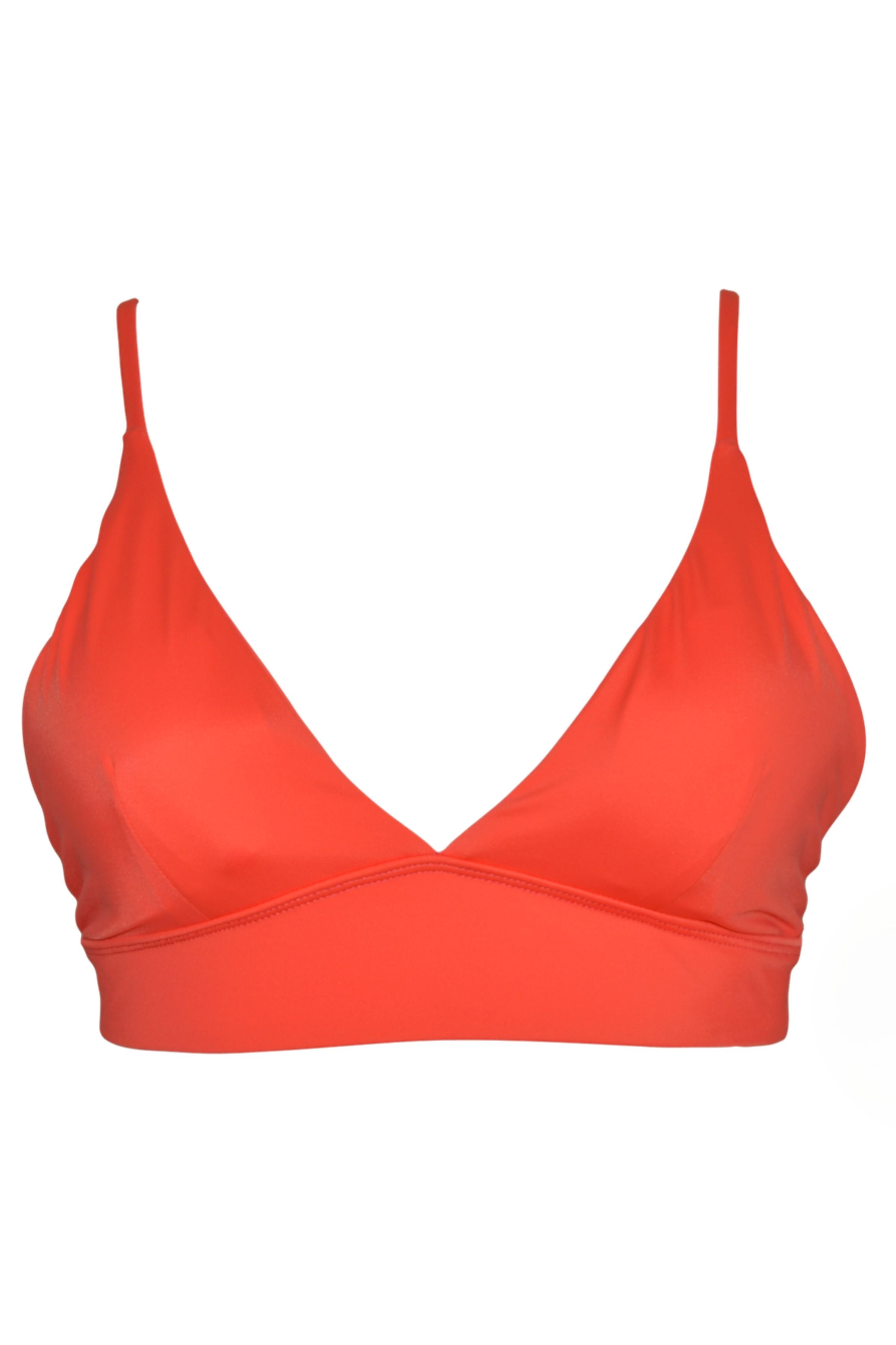 coral colour triangle bikini top sample