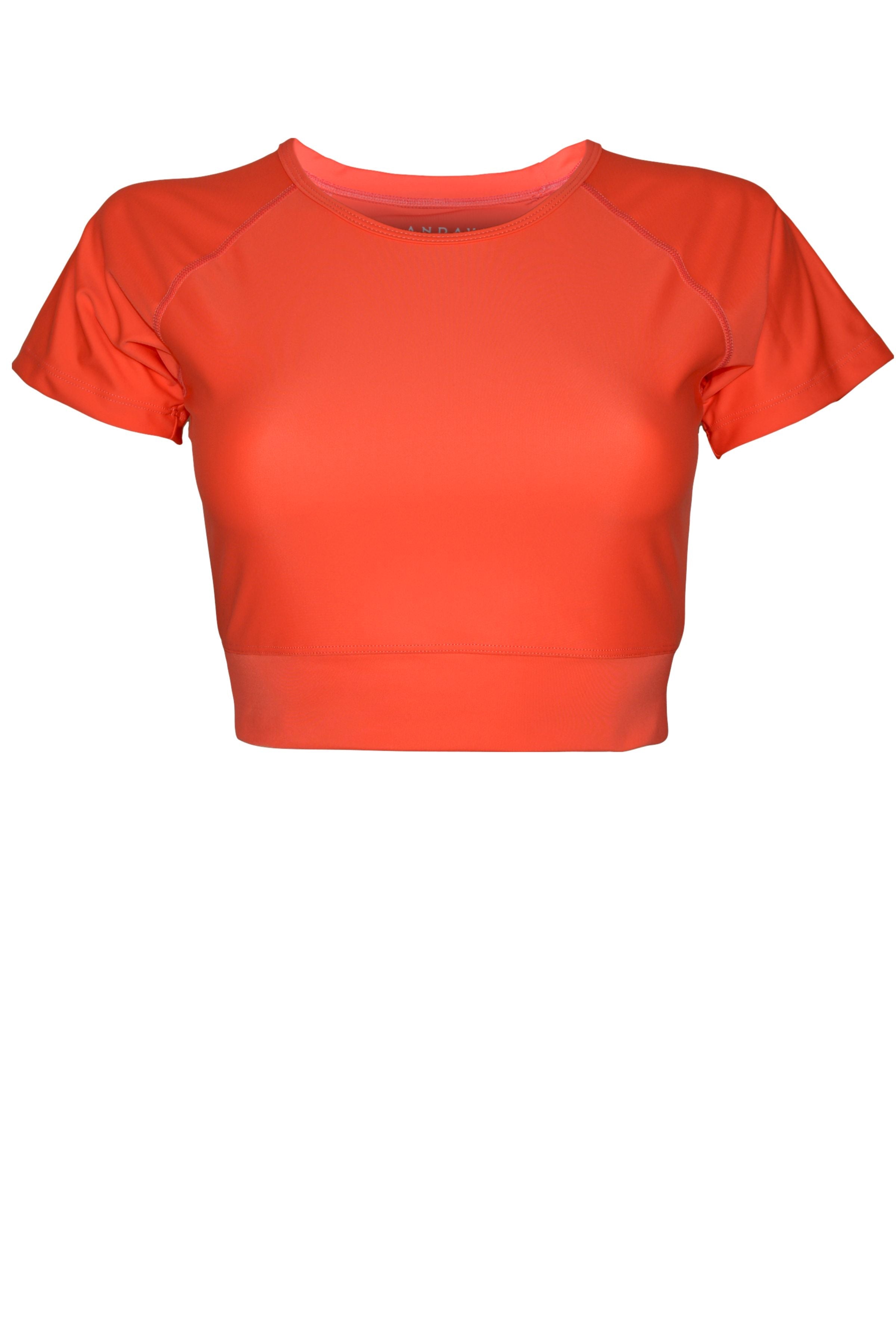 short sleeve crop rash guard coral sample