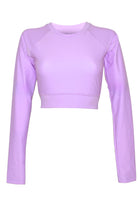 long sleeve crop swim top lilac