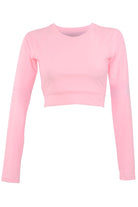 light pink crop top rash guard upf50+