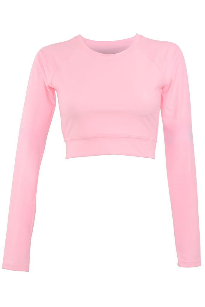 Pink Rashie CROP RASH GUARDS – Andavi Swim