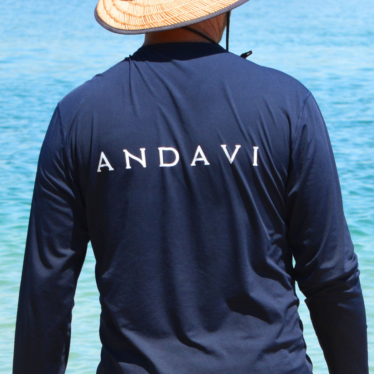 Men's UPF50+ Relaxed Fit Rash Guard - Deeper Blue – Andavi Swim