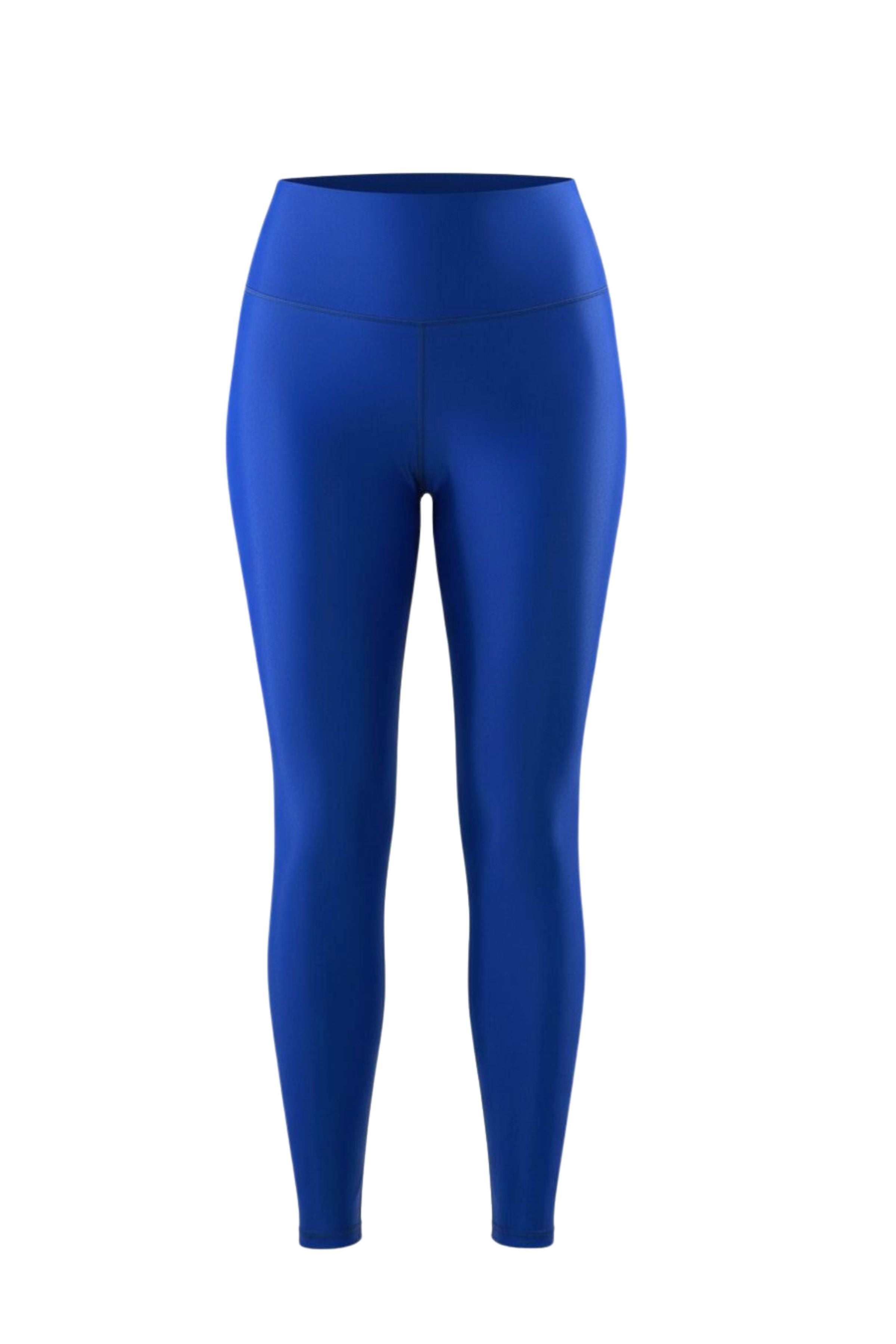 Blue swim leggings on a white background