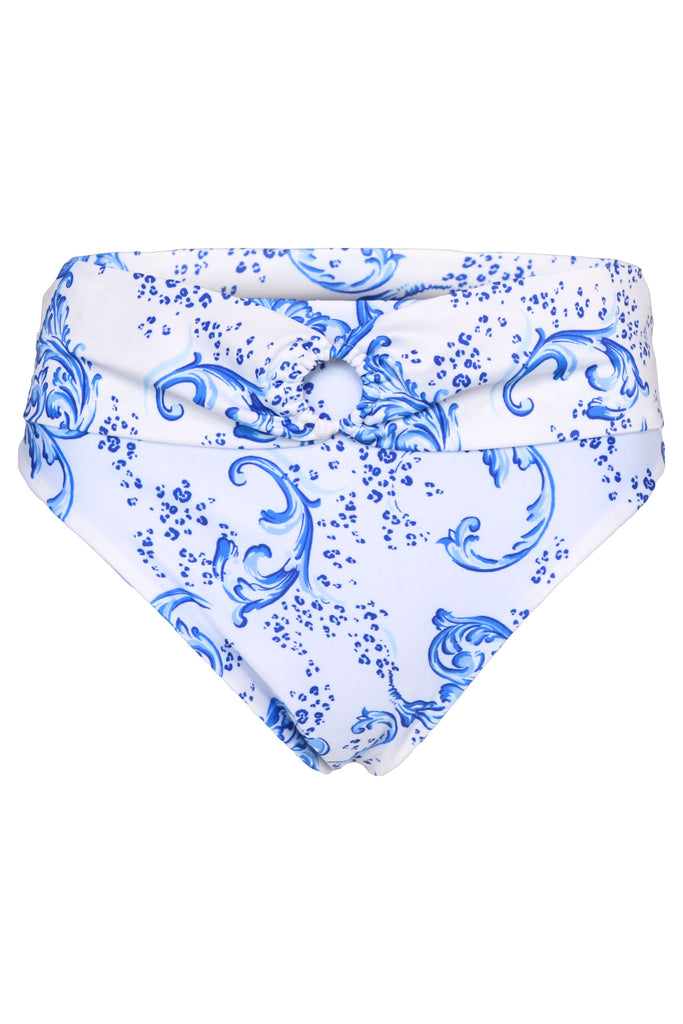 blue and white high waist bikini bottom sample