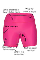 dark pink swim active bike shorts sample