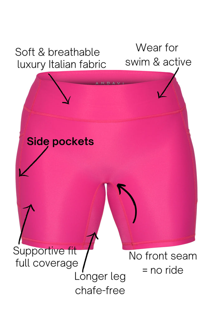 dark pink swim active bike shorts sample