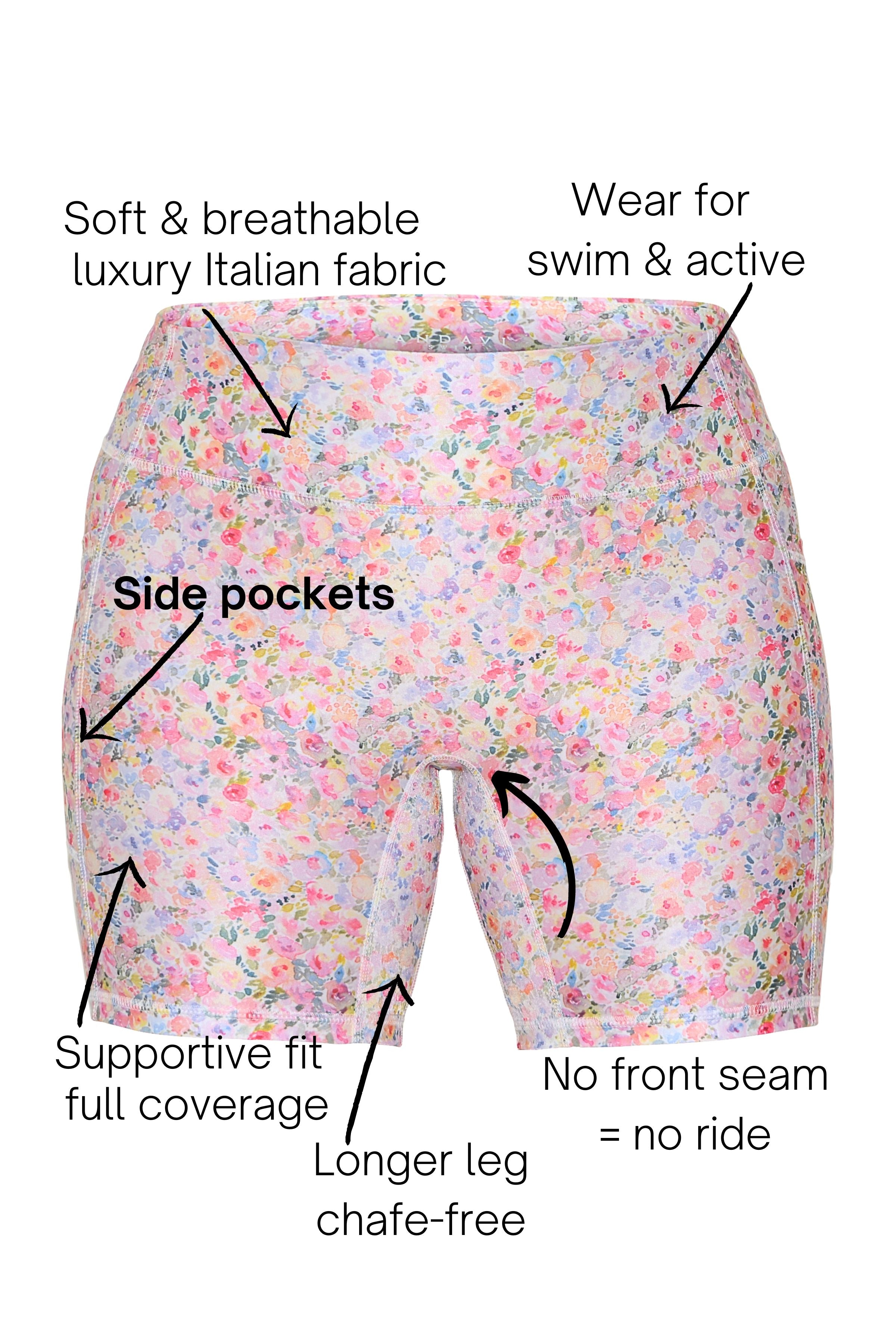 floral swim active bike short sample