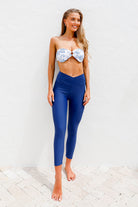 women-swim-leggings blue front view